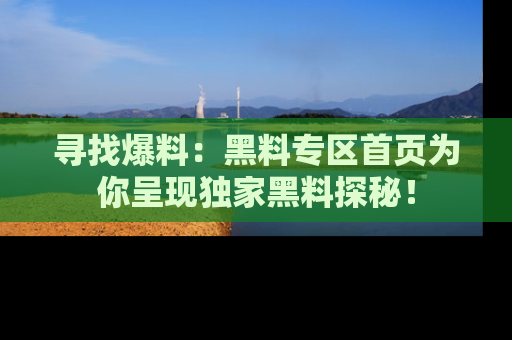 寻找爆料:黑料专区首页为你呈现独家黑料探秘!