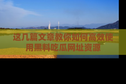 这几篇文章教你如何高效使用黑料吃瓜网址资源